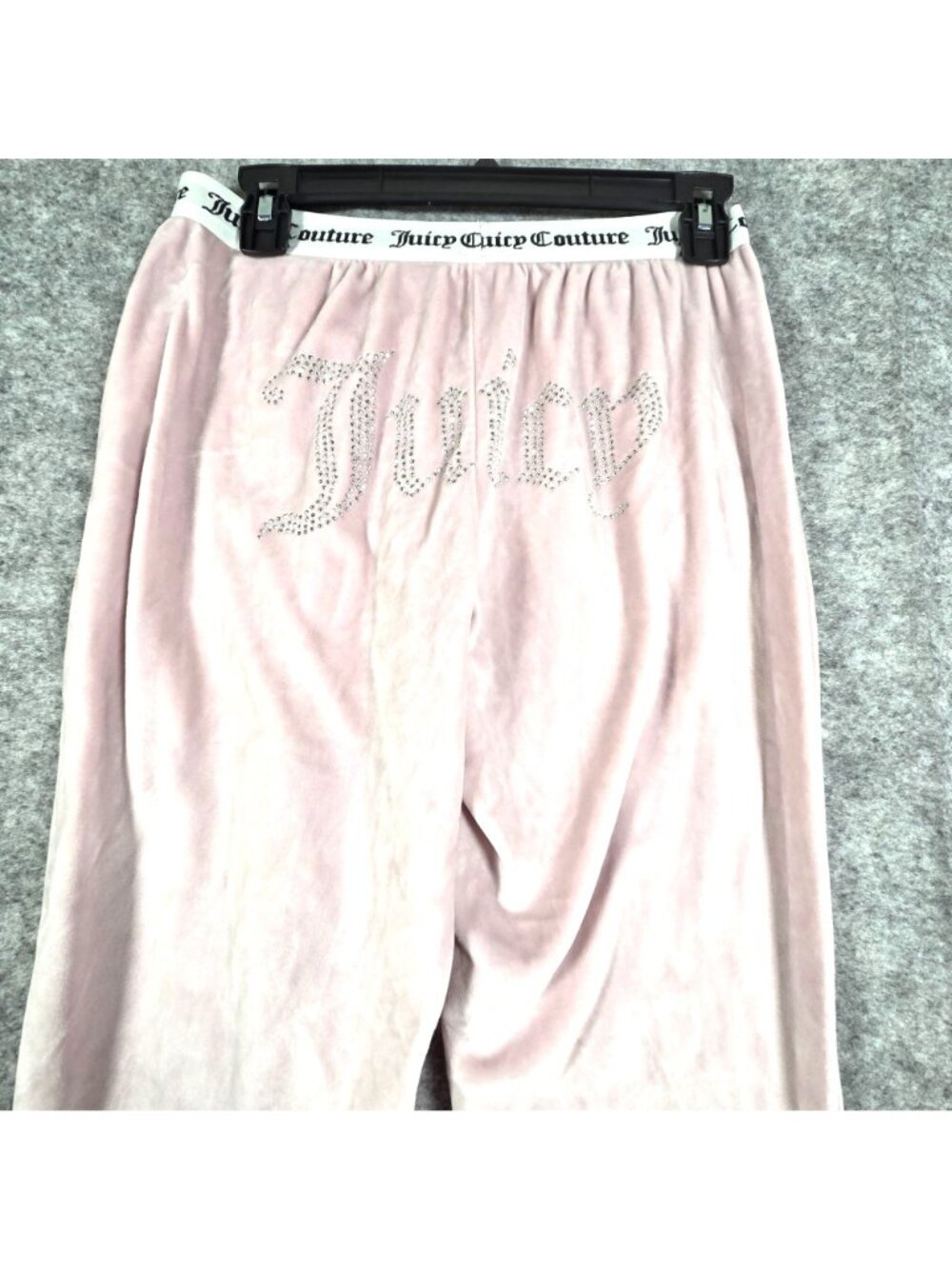 Juicy Couture Women’s Pink Velour Jogger Pants Branded Waistband Size S - Picture 8 of 11